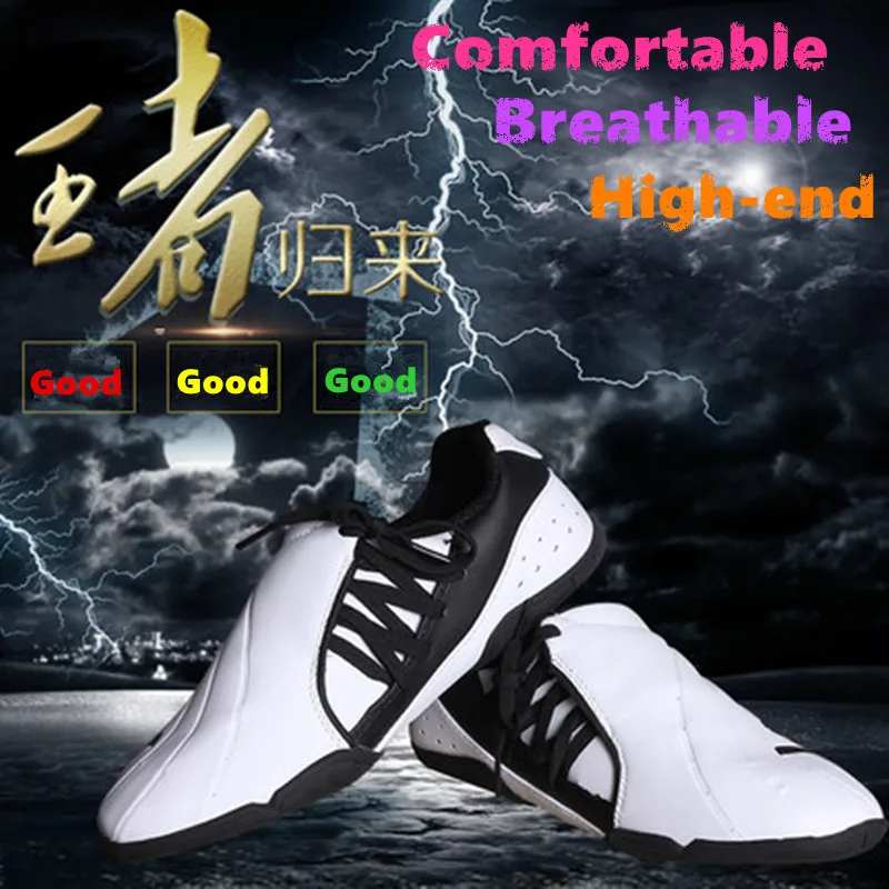 Breathable White Coach Taekwondo Shoes Kung Fu Shoes Wushu Taichi Karate Martial Arts Wrestling Fighting Sneakers