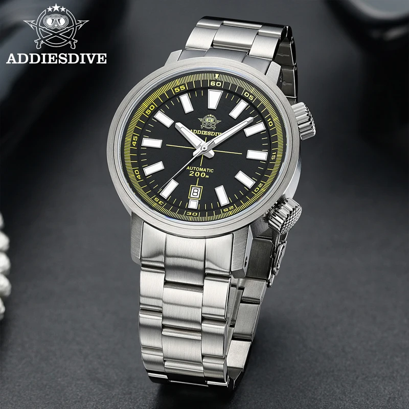Addiesdive 2025 novo 42mm relógio mecânico automático 8215 cristal de safira reloj 200m à prova dwaterproof água bgw9 super luminoso relógio masculino