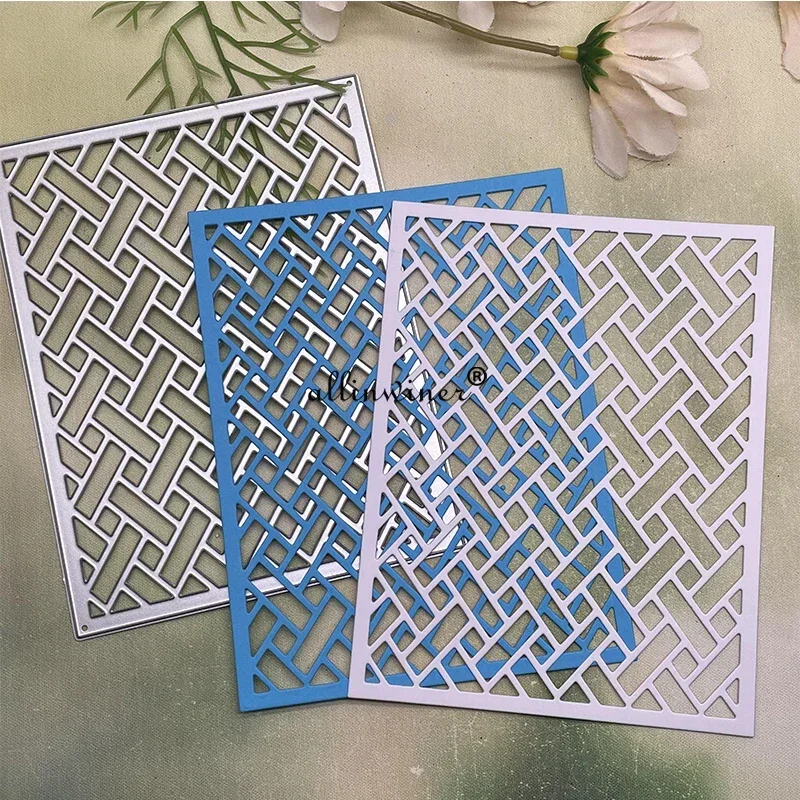 Metall-Stanzschablonen mit Korbgeflecht-Hintergrund für DIY Scrapbooking, Album, Papierkarten und Prägung