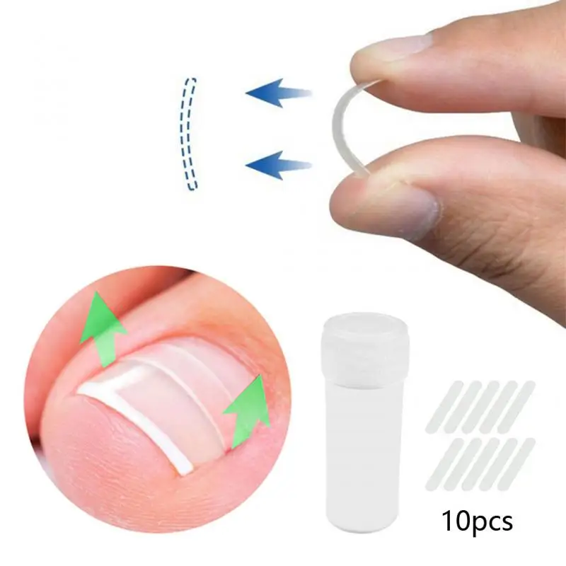 10Pcs/Box Ingrown Toenail Correction Tool Ingrown Toe Nail Treatments Elastic Patch Sticker Toenail Straightening Pedicure Tools