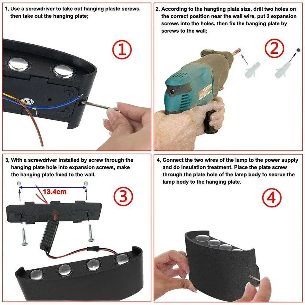 

Современный алюминиевый корпус светодиодный настенный светильник черный, белый цвет IP65 водонепроницаемый уличный светильник садовая лестница лампа украшение дома
