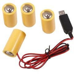Universal 6V LR14 C Battery Eliminator USB Power Supply Cable , 4Pcs LR14 C Battery Replace Replacement Adapter