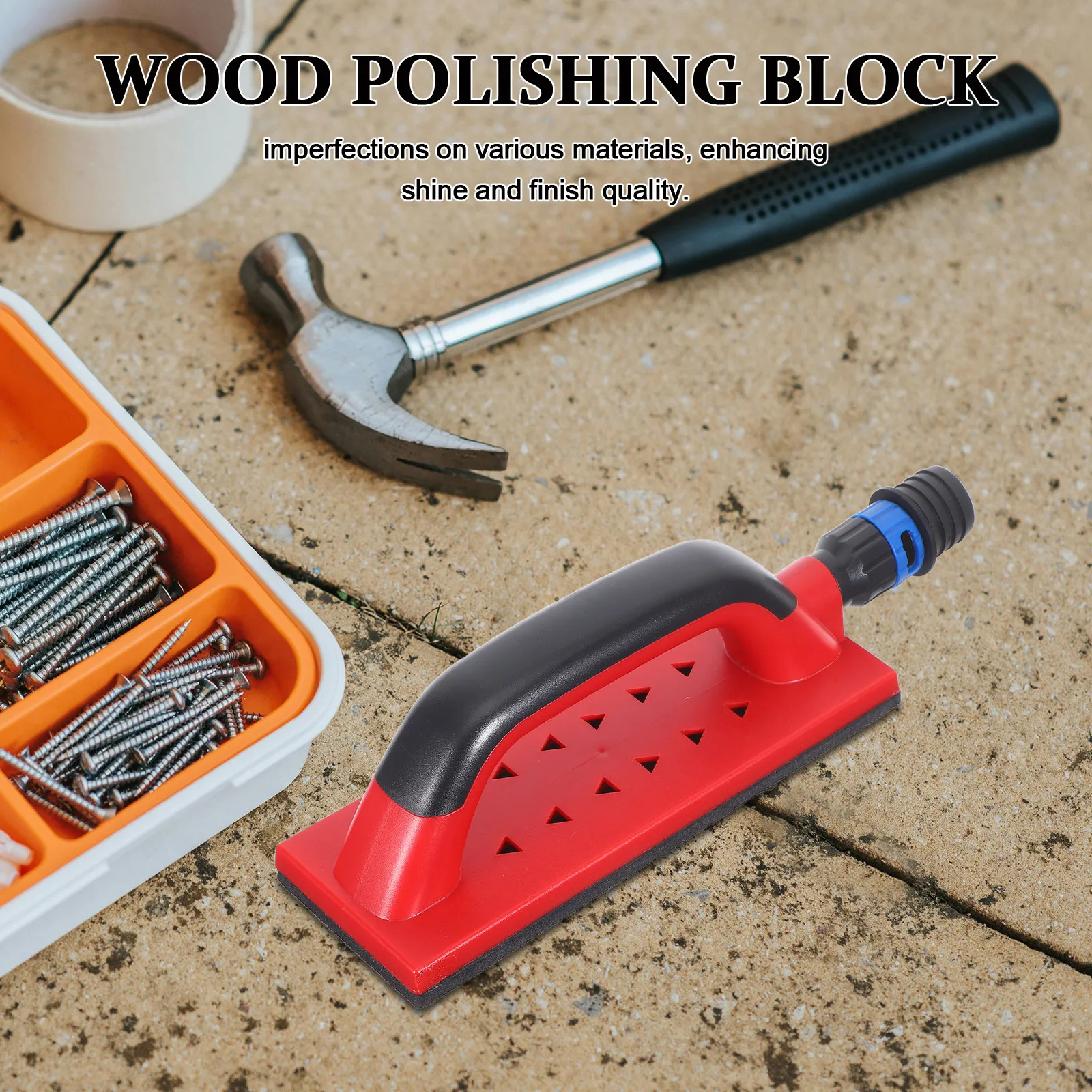Sanding File Block Square Hand Sander for Woodworking Auto Body Metal Drywall Polishing Dust Collection