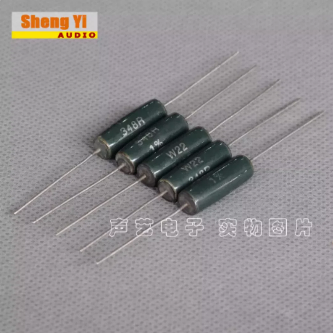 Welwyn (UK) ceramic wire wound resistor W22, 7W, 348R, 1% tolerance, can be substituted with 350R (350 ohms).