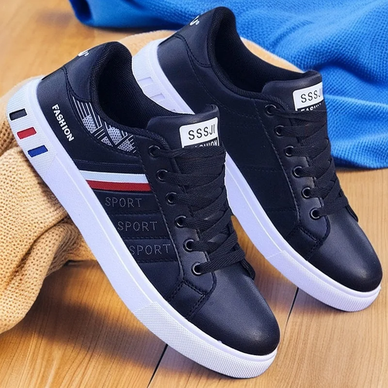 

Men's Little White Shoes Flat Baseplate Shoes Korean Version Trendy Men's Shoes White Versatile Sports Men's Casual Trendy Shoes