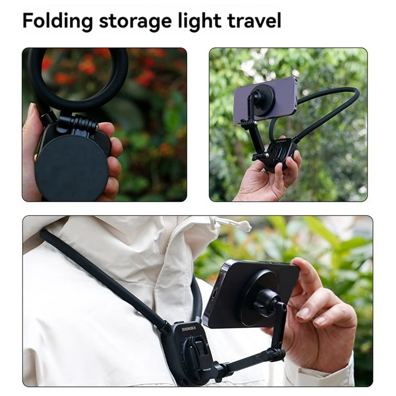 ZIZI Magnetic POV/Vlog Phone Neck Mount Holder Hand Free Chest Stand Video Recording For Mobile Phone Accessory