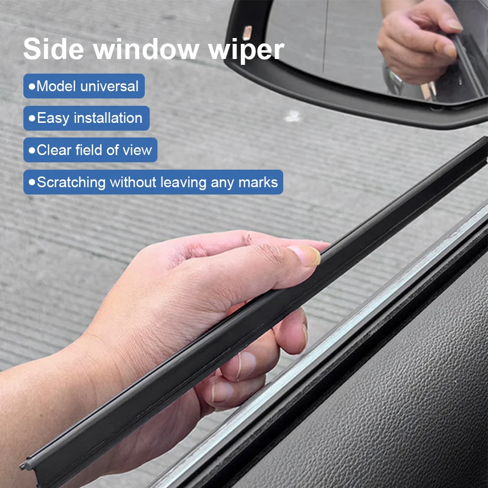 Tira universal de borracha para limpador de janela lateral de carro, 4 unidades, acessórios, ferramenta de limpeza de janela para carro, remoção de névoa de água, lâmina de limpador