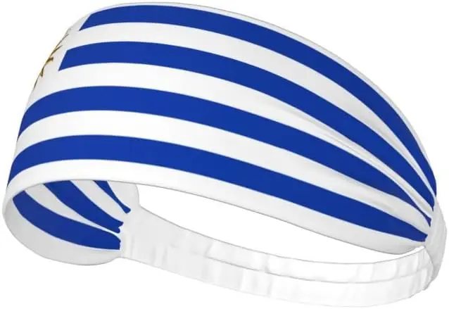 Custom Flag Elastic Headband for Women Men Moisture Wicking Sweatband Sports Hair Band for Running Football Tennis Unisex
