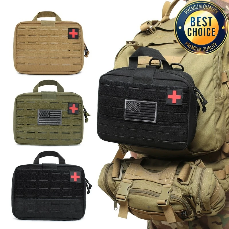 Tactical First Aid Kits Medical Bag Outdoor Molle Emergency Hunting Bag Camping Survival Tool EDC Pouch Red Cross Waist Bag