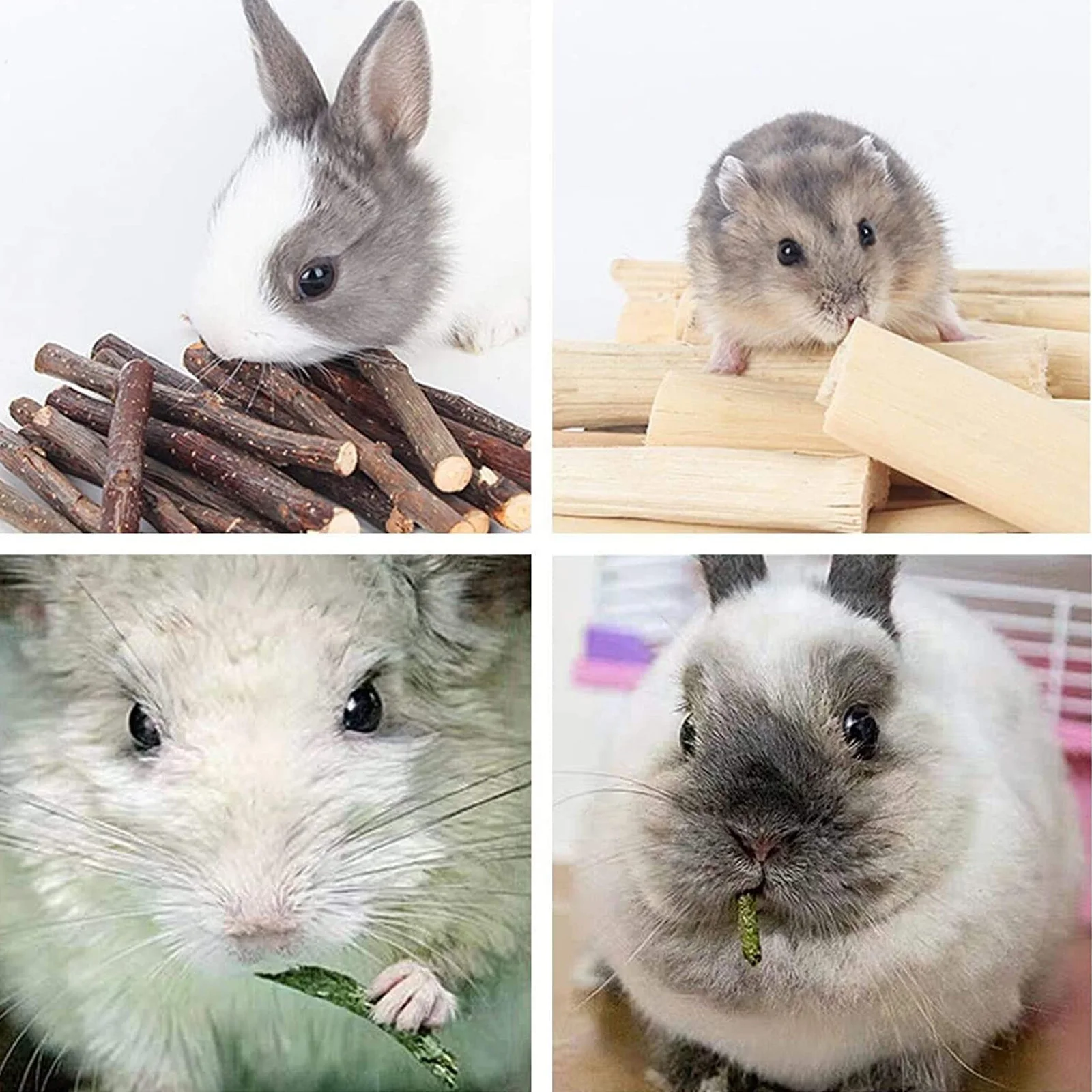 

3 Boxes Teeth Grinding Snack Set Bunny Chew Rabbit Molar Rod Pet Hamster Bamboo Rods Chewing