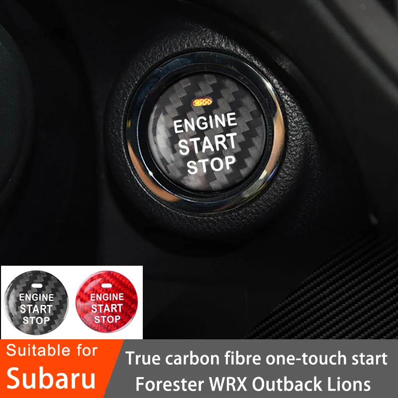 Car interior parts For Subaru Forester WRX Outback Rex Lion Lgnition unit Car Start Button Real Carbon Fibre Sticker