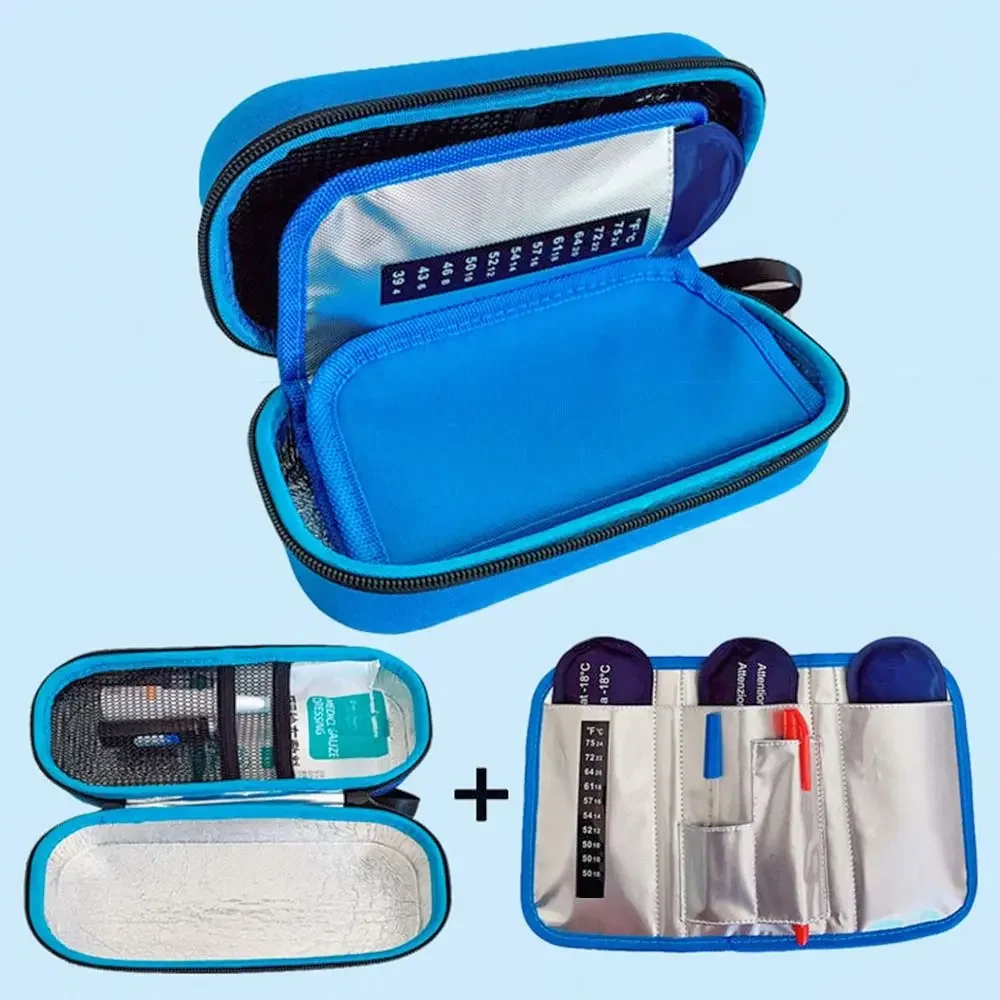 Portable Waterproof Oxford Insulin Cooling Bag Carry-on Diabetic Thermal Insulated Refrigerated Ice Pack Freezer without Gel