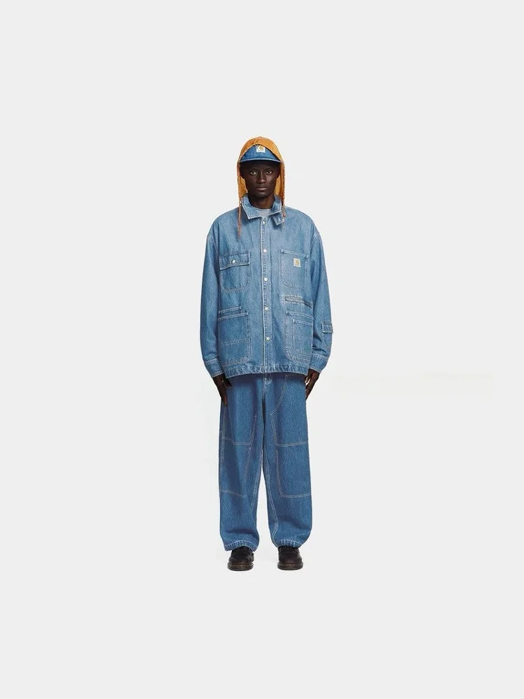 

Loose Fit Double Knee ket Jeans mid Waist Dstring Casual Breathable Comfortable Youth Spring Autumn American Sle