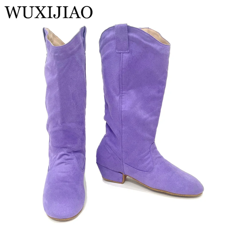 WUXIJIAO Customized High Heel Dance Shoes Baby Pink Dance Practice Boots Half Boots