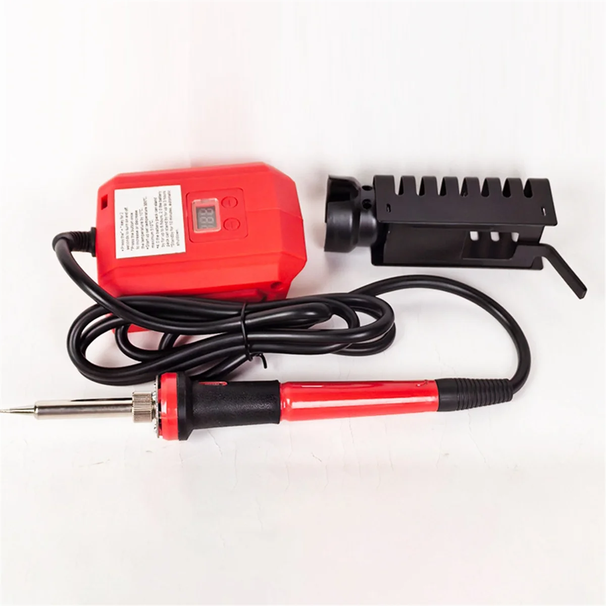 หัวแร้งไฟฟ้าดิจิตอล 60W สําหรับแบตเตอรี่ Milwaukee 18V 300-510 ℃   หัวแร้งไฟฟ้าปรับอุณหภูมิได้