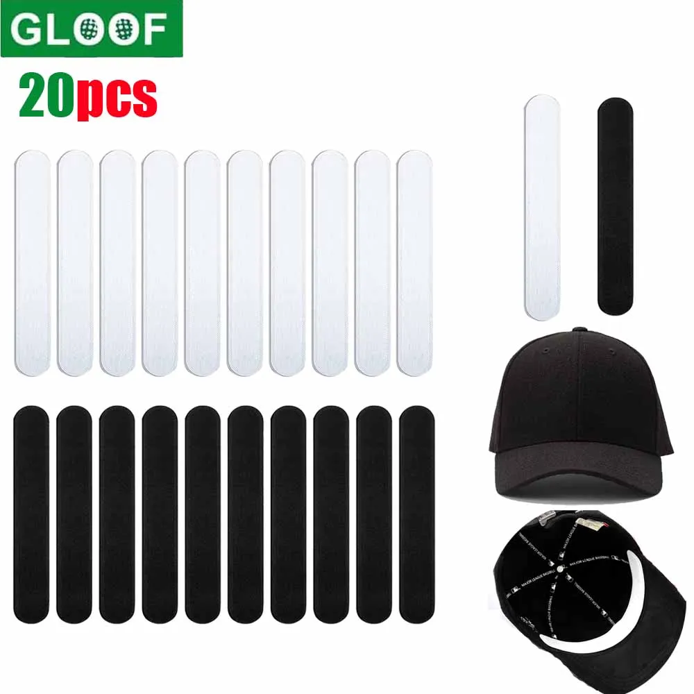 

GLOOF 20pcs Hat Sweat Guard Bands Liner Protector Cap Sizing Tape Size Reducer Caps Golf Hats Saver White for Summer