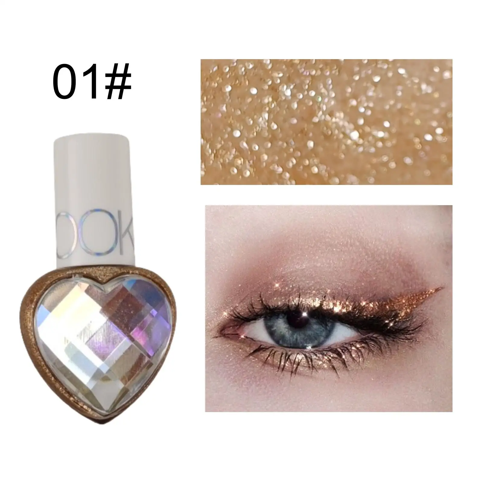 1PC 파인 쉬머, 글리터, 고색소, 실키, 끈적임 없음, 멀티 컬러 아이라이너, 음악 축제 및 파티에 적합