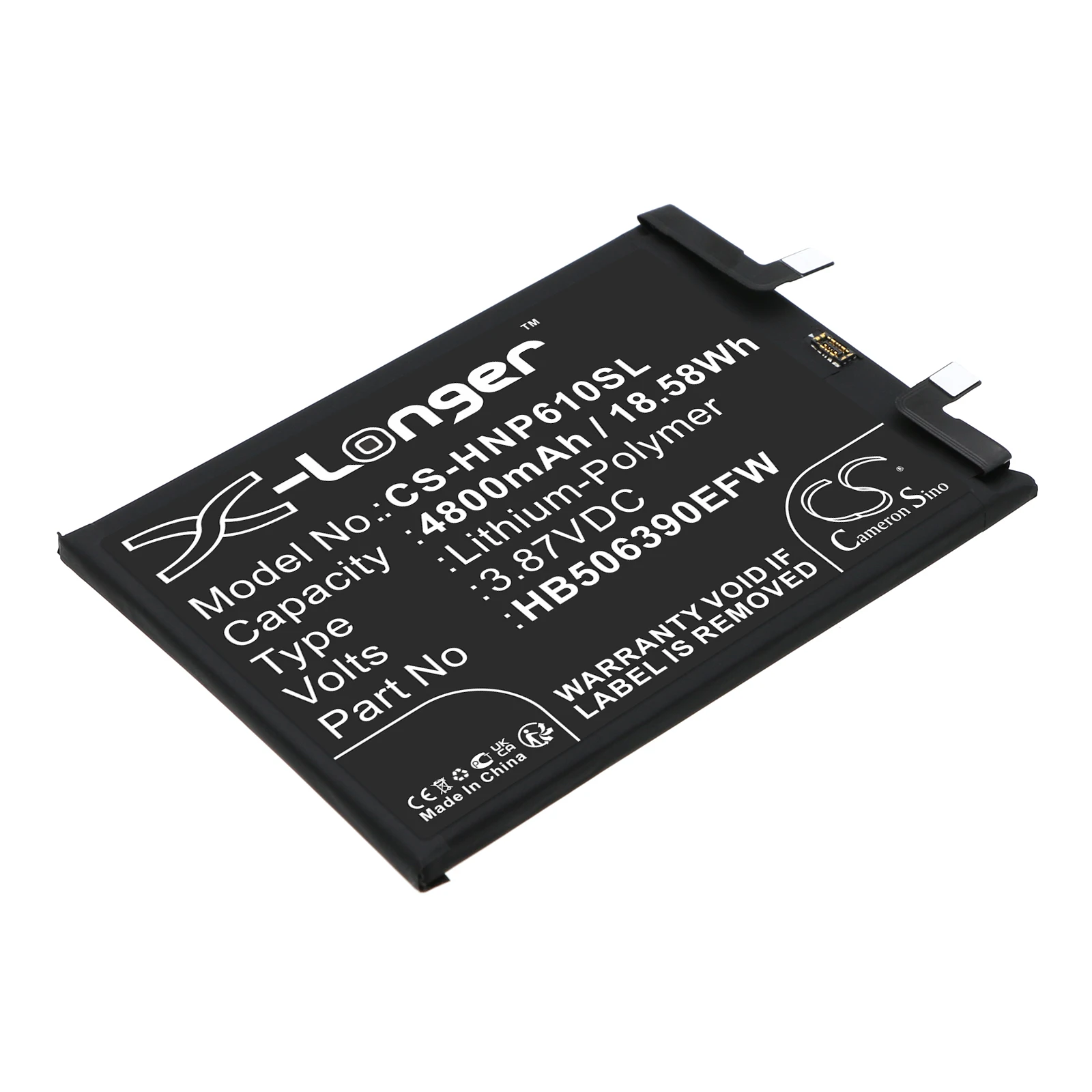 

Cameron Sino 3.87V 4800mAh Mobile, SmartPhone Battery HB506390EFW for Honor 60 Pro 5G, TNA-AN00 +TOOLS KIT