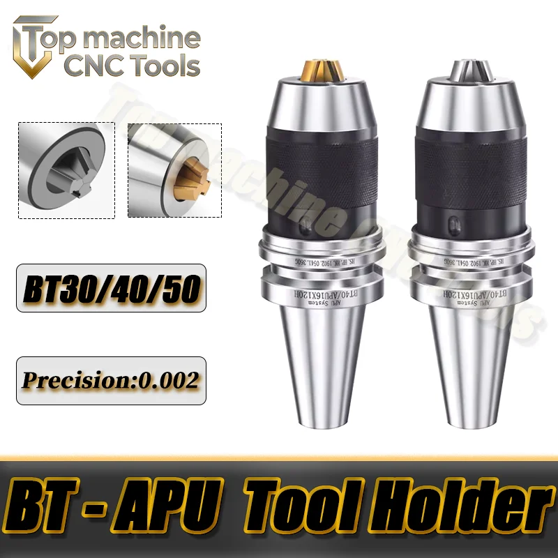 BT30 BT40 BT50 APU08 APU13 APU16 Tool Holder APU Drill Chuck Keyless CNC Integrated Self-Tightening Lathe Milling Tool Holder