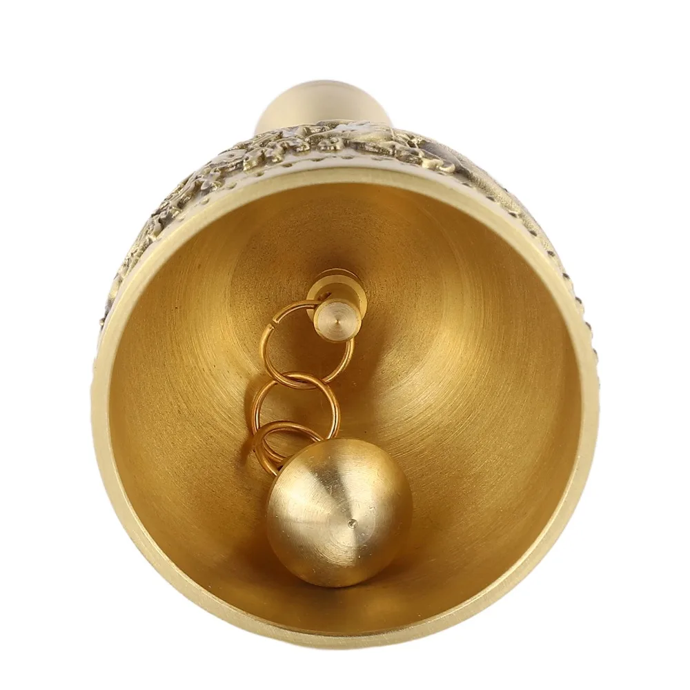Call Bells Brass Hand Call Bell Crisp Ring Antique Dinner Bell Carved Service Bell For Restaurant