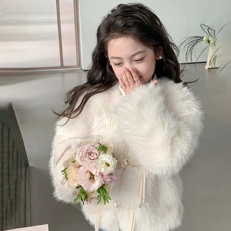 Winter Children Girls Coats Trendy Simple Generous Sweet Lovely Refined and Beautiful Youthful Active