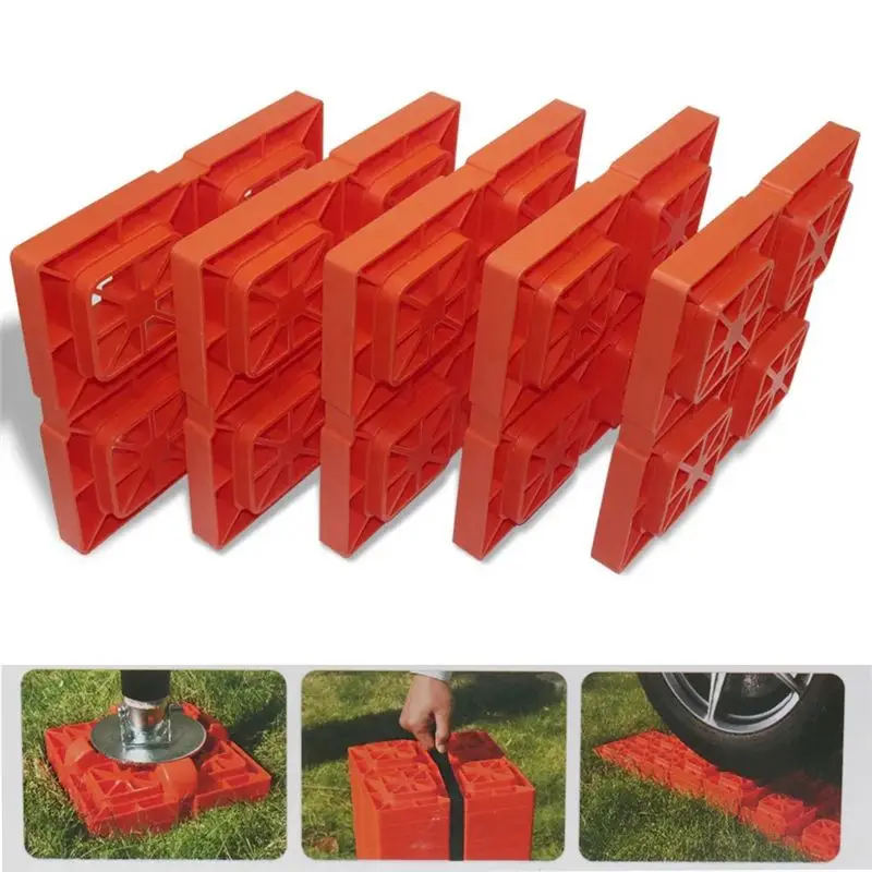 A56P-Leveling Pad Heavy Duty RV Leveling Blocks Interlocking Leveling Pads Caravan Wheel Stopper For Campers Car Tyre