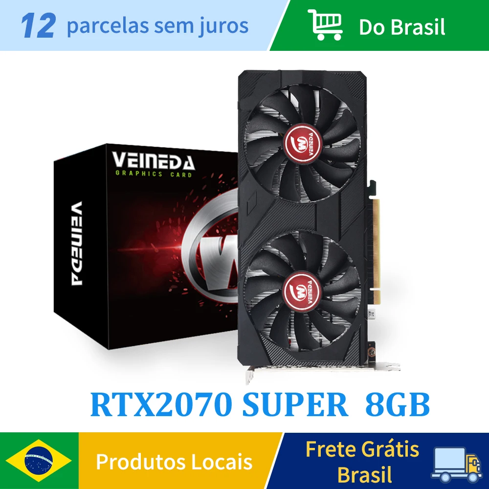 VEINEDA Graphics Card RTX2070 Super 8GB GDDR6 256Bit PCI Express 3.0x16 1605MHz 2176units rtx 2070 super Gaming 8G Video Card