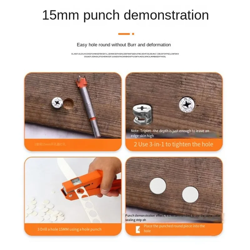Perforadora de papel de mano, alicates especiales para bandas de borde, cuerpo metálico de 15 mm