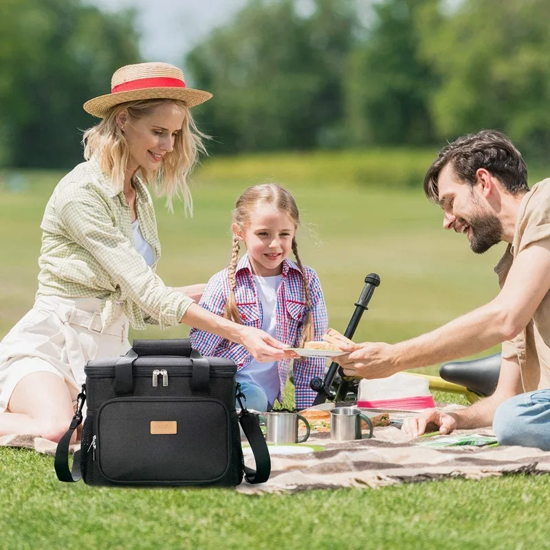 Large Capacity Insulated Bag Oxford Cloth Lunch Box Bag for Work School Picnic Camping