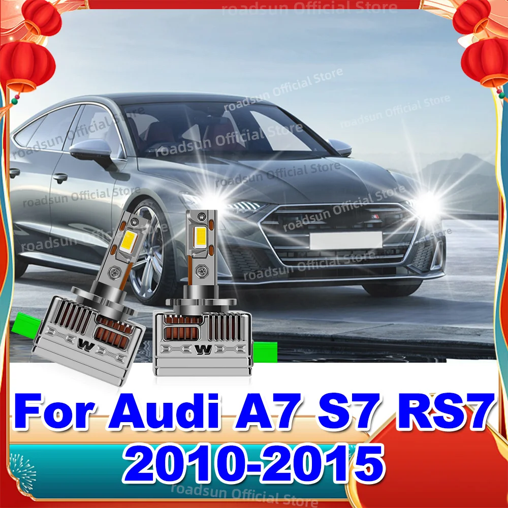 

LED Headlight Bulbs 50000LM Auto Xenon Bulbs Replacement Plug&Play For Audi A7 S7 RS7 2010 2011 2012 2013 2014 2015