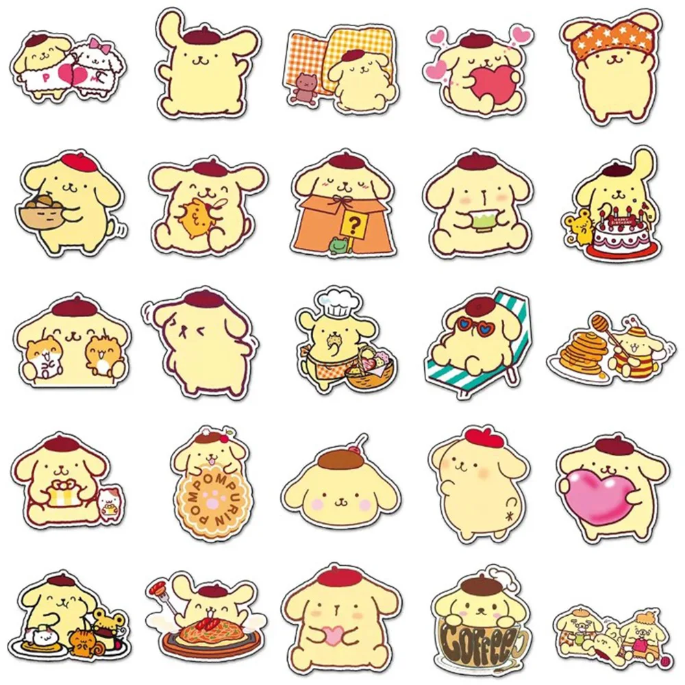 10/30/50PCS Sanrio Pompompurin Cute Cartoon Sticker DIY Phone Laptop Luggage Skateboard Graffiti Decals Fun for Kid Gift