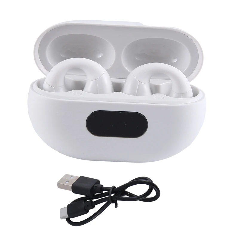 Bnvn-headset Bluetooth nirkabel, tidak memasukkan klip konduksi tulang telinga gerakan telinga TWS pengurangan kebisingan berjalan tahan air