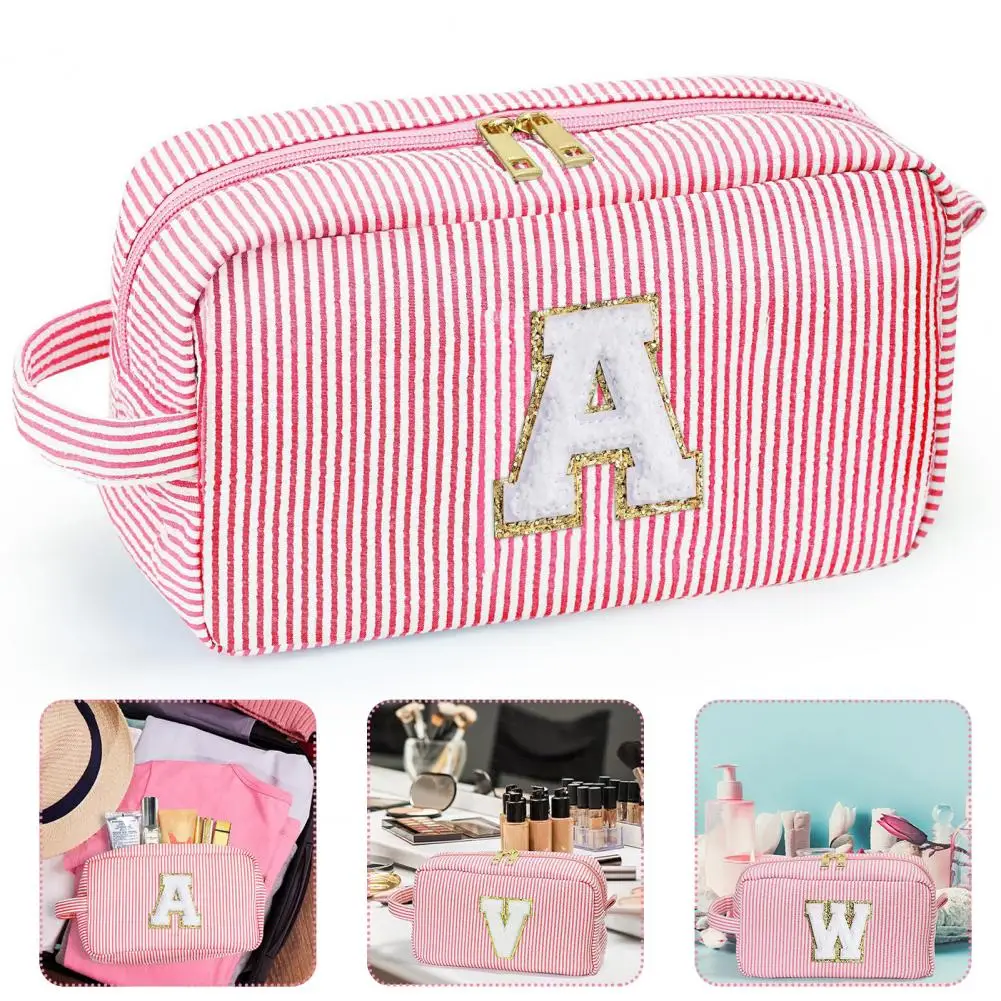 

Letter Pattern Cosmetic Bag Letter Pattern Makeup Bag Large Capacity Toiletry Pouch Home Travel Daily Makeup Organizer