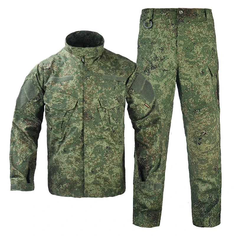 R6 Russian Green Camouflage Jacket Men's Camouflage Outdoor Training Long Sleeved Tactical Pants Set Training Tactical Uniform