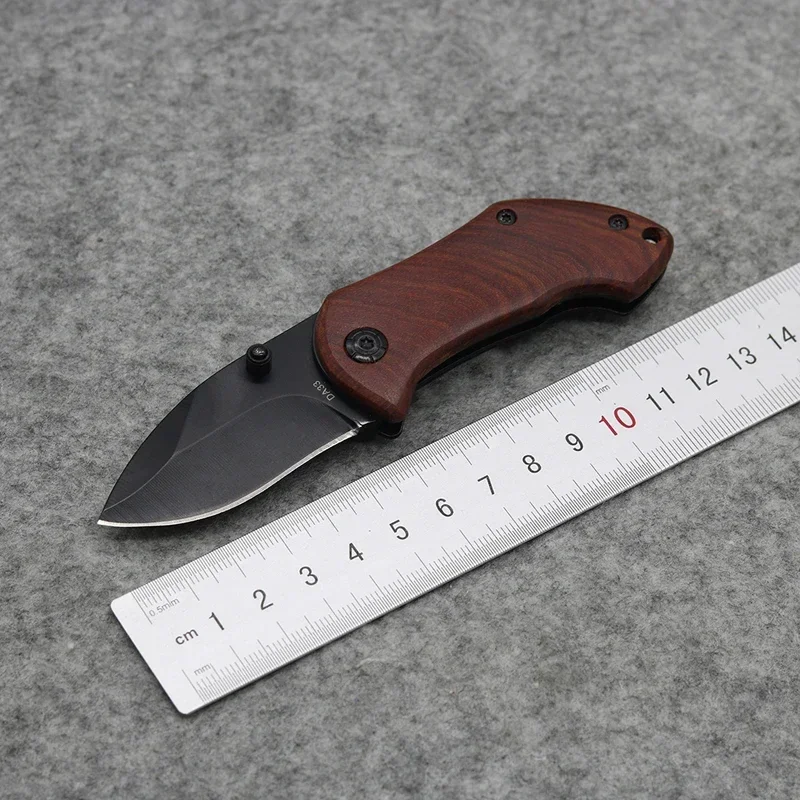 

Damascus Straight Knife Pocket Folding Hunting Knife Tactical Survival Knives 440C Blade Steel Red Wood Handle Outdoor Tools