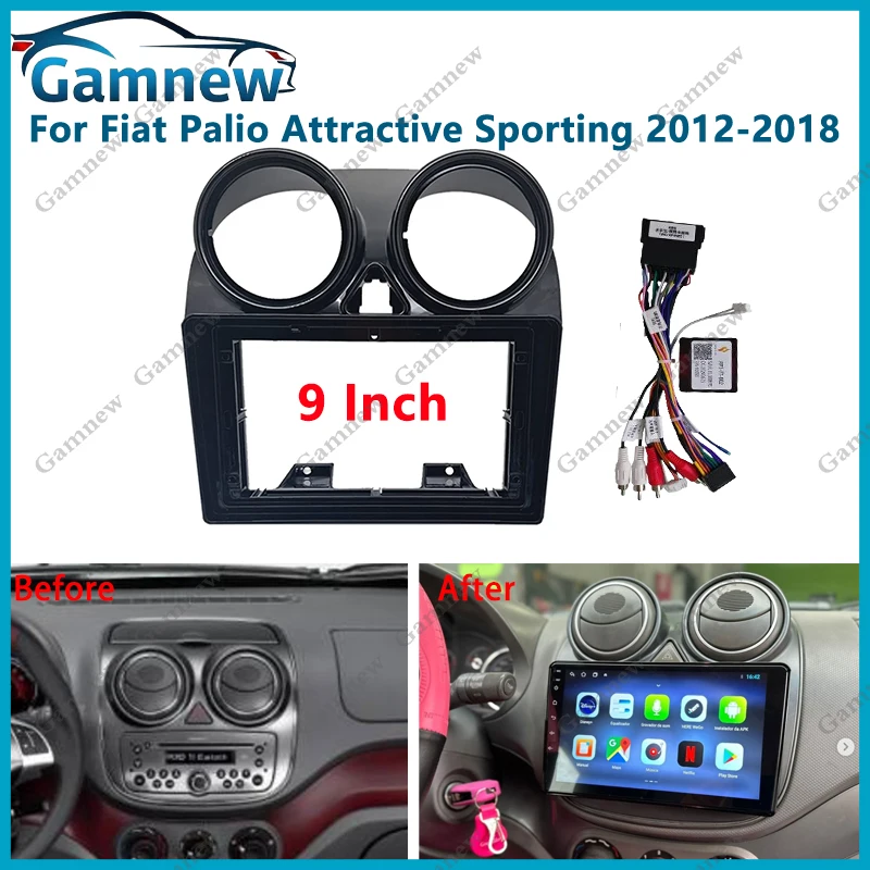 9 Polegada quadro do carro fáscia canbus caixa adaptador android rádio traço montagem painel kit para fiat palio atraente sporting 2012-2018
