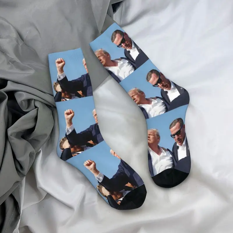 Unisex Custom Trump Crew Socks, Estará de volta, Kawaii Americano, EUA, Primavera, Outono, Meias Vestido de Inverno