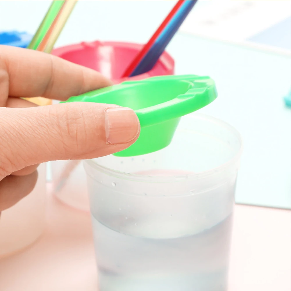 Paint Cups with Colored Lids Paint Water Cup Lightweight Reusable for Artist Watercolor Painting Art Crafts Supplies