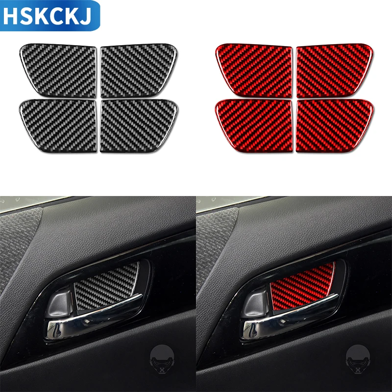 For Honda Accord 2014 2015 2016 2017Car Accessories Carbon Fiber Inner Door Handle Bowl Cover Trim Sticker Interior Modification