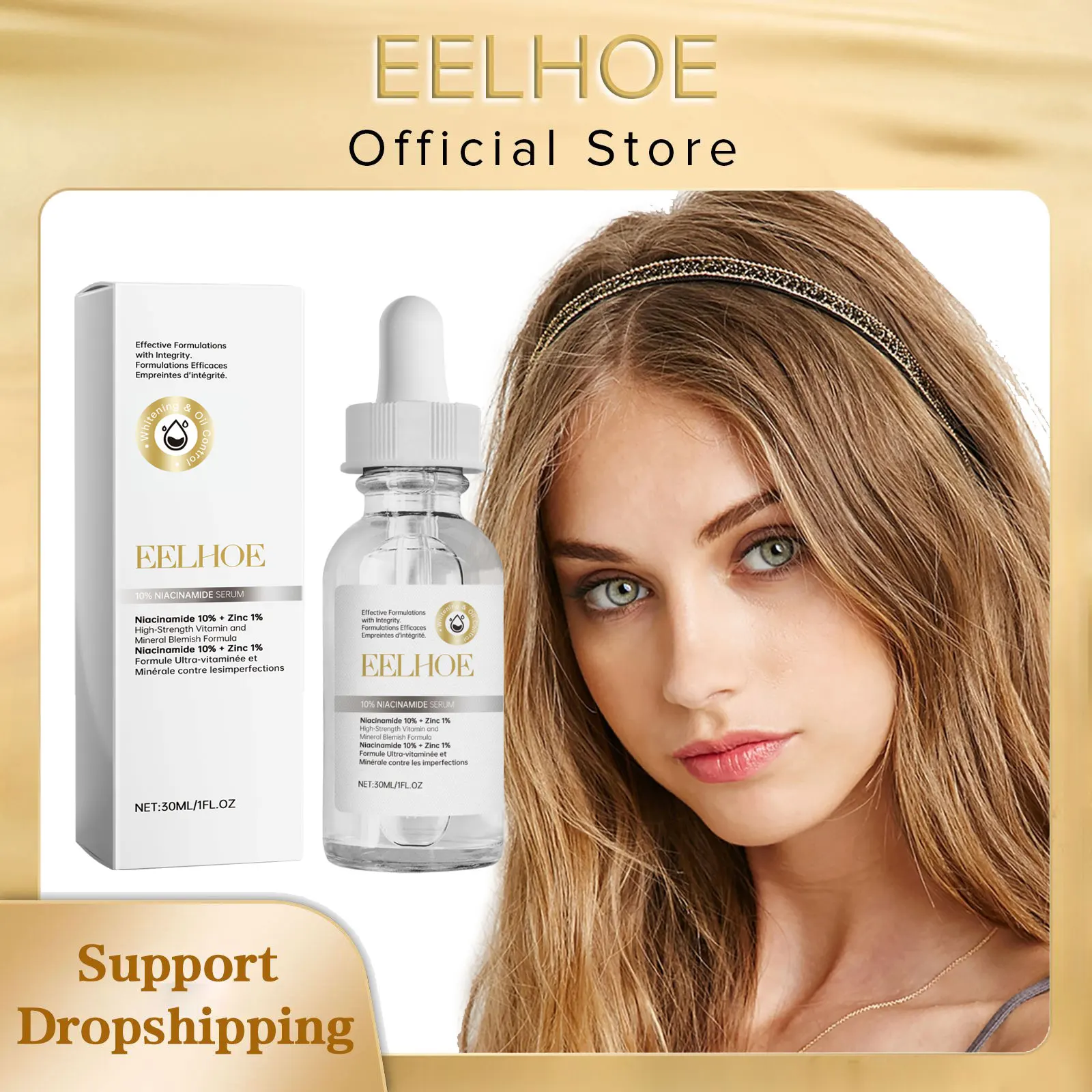 

EELHOE Facial Nicotinamide Lightening Serum Dark Circles Corrector Smooth Moisturizing Skin Care Rejuvenation Brightening Serum