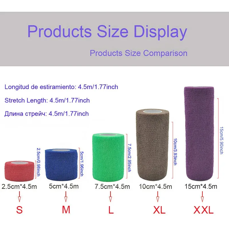 1/6/12PCS Camouflage Benda Elastica Caccia Travestimento Elastoplast Wrap Tape Auto Adesivo Protezione Sportiva Caviglia Ginocchio Braccio Benda