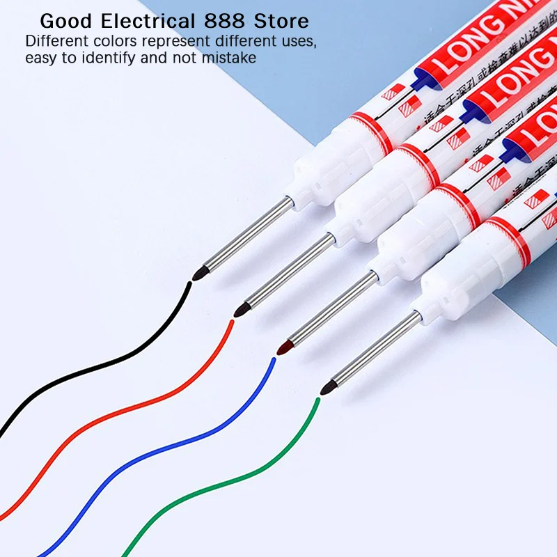【GE】1pcs Multi-Purpose 20mm Deep Hole Long Nib Head Marker For Metal Perforating Pen Waterproof Bathroom Woodworking Decor Tool