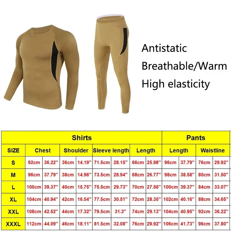Ropa interior térmica táctica ajustada para hombre transpirable