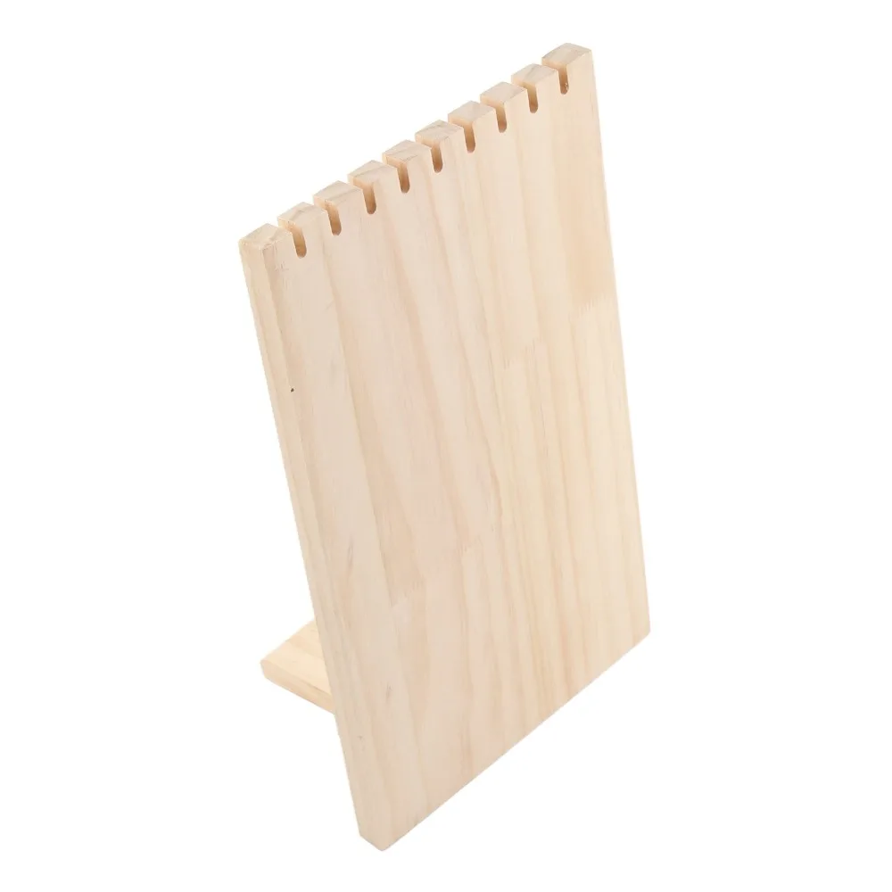 Jewelry Storage Wooden Jewelry Display Stand 9-slot Multifunctional Holder Durable Space-saving Earring Organizer Stall