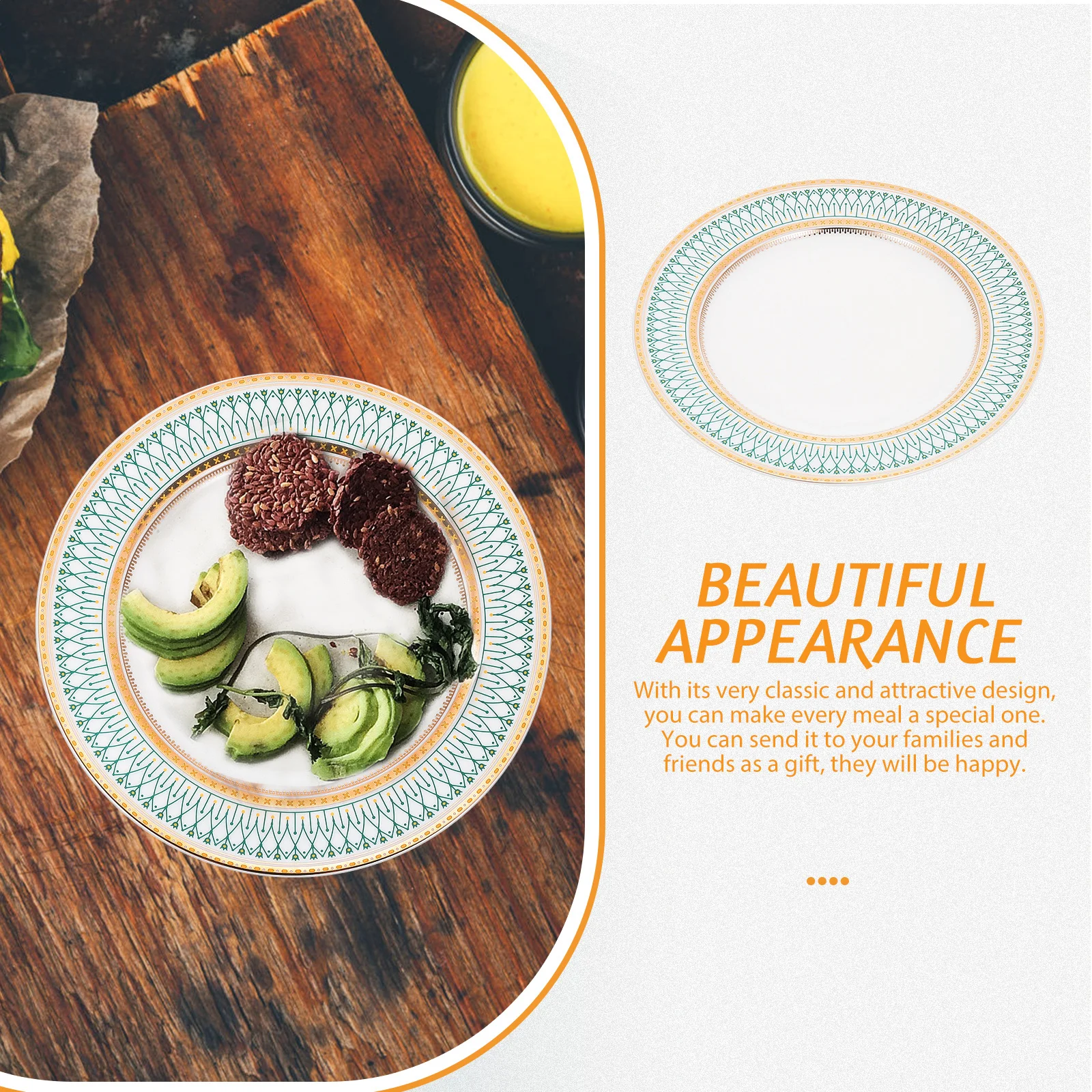 

European Style Dessert Plate Premium Ceramic Serving Plate Multi-Function Steak Accessory Household Food Tray Steak Accessory