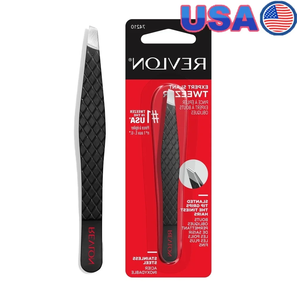 

Professional Stainless Steel Slanted Tweezer Precision Hair Removal Tool Aligned Tips Optimal Control Easy to Clean Grips Tiny