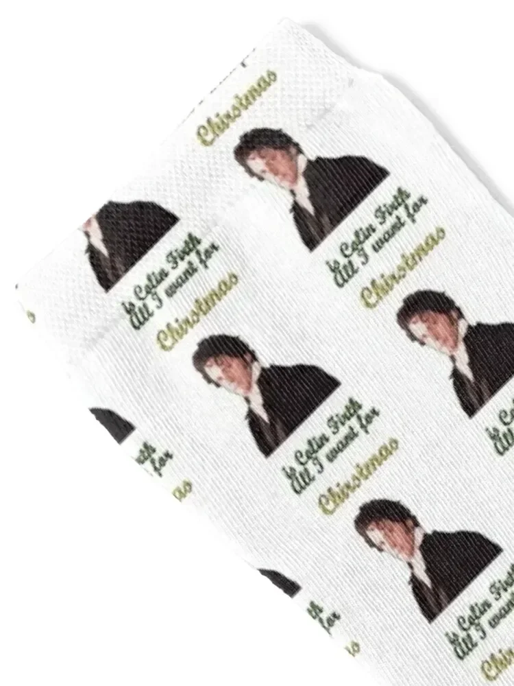 All I want for Christmas is Colin Firth Fitted Socks custom sports Run Socks Male Women's