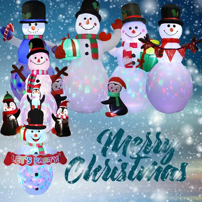 

Christmas Decoration Inflatable Toys 1.5m/1.8m Snowman Series with LED Lights Xmas Party Indoor Outdoor Garden Inflatable Decor