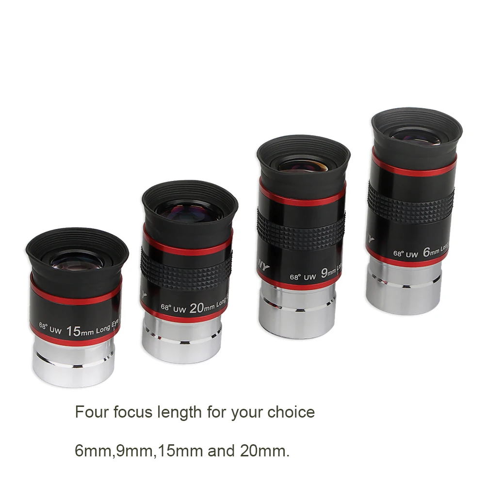 SVBONY Astronomical Telescope Eyepiece 1.25inch 68 Degree UWA Eyepiece Set 6/9/15/20mm Fully Multi-coated Lens