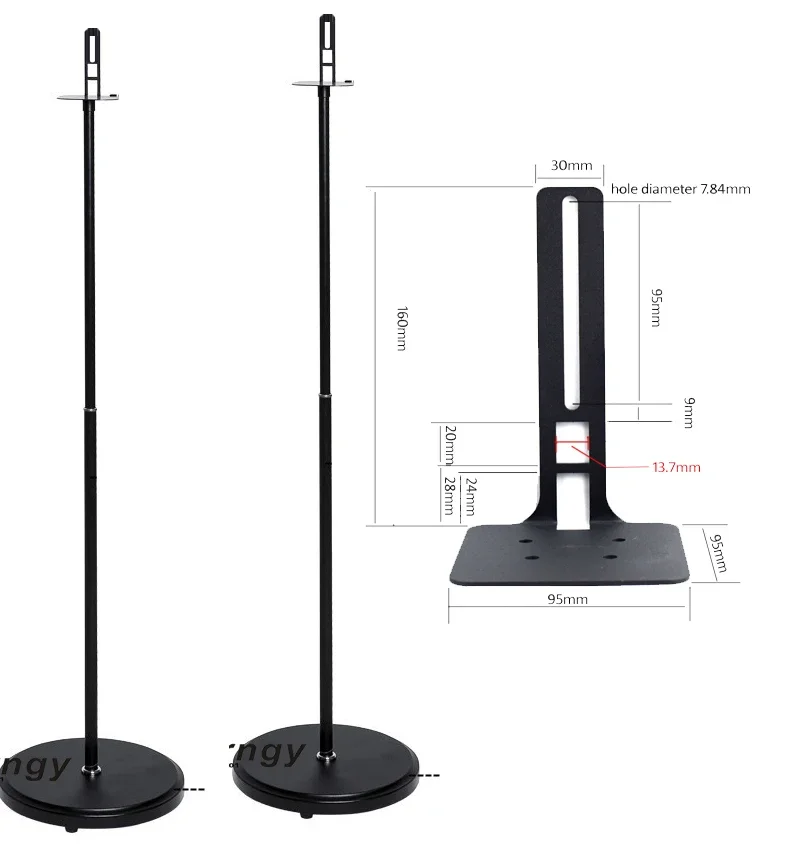 

(1 pair=2pcs) SO-F1 95cm-117cm round columu base adjustable surround sound speaker floor stand MOUNT holder sonos play 1 ONE SL